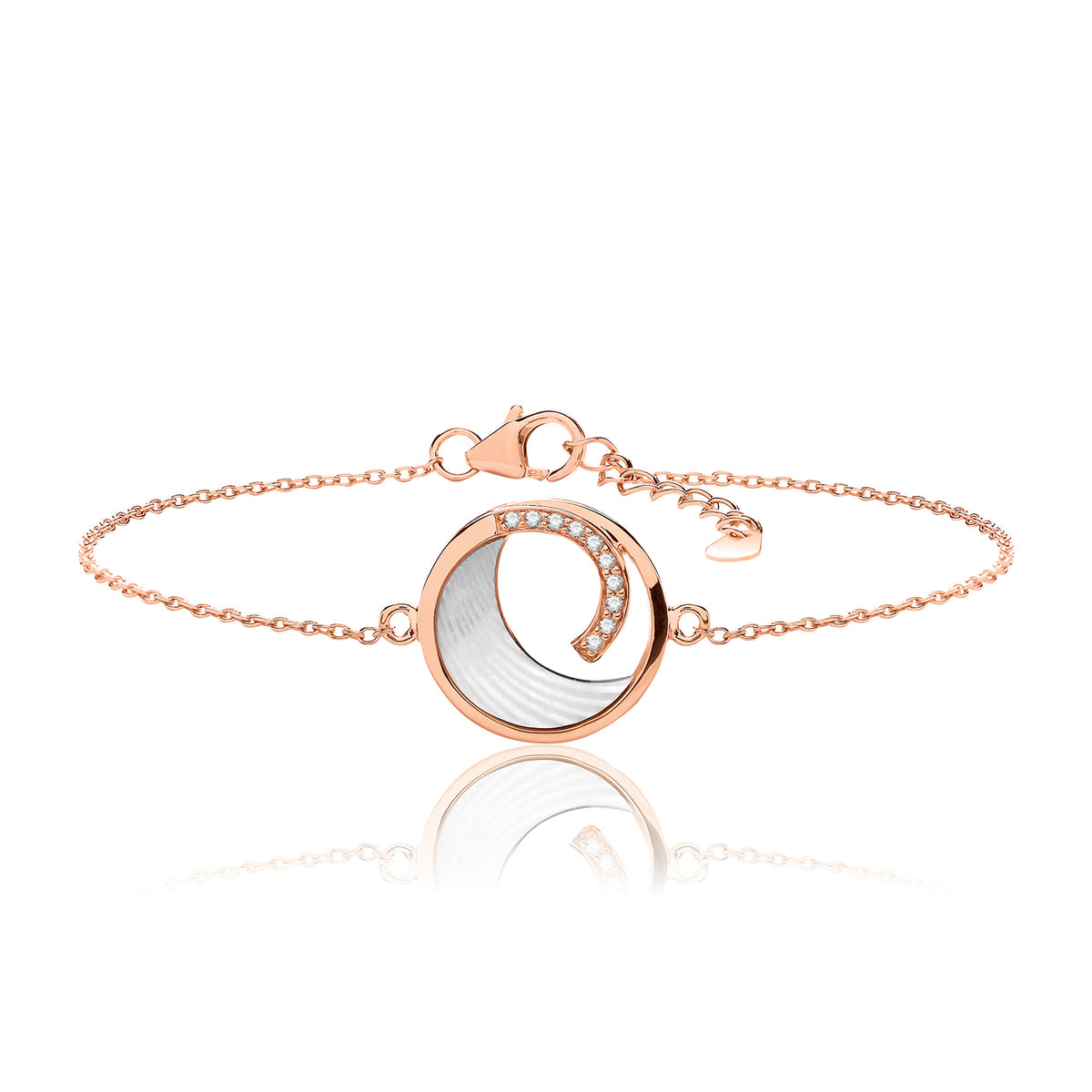 Sterling Silver Mother of Pearl & CZ Bracelet