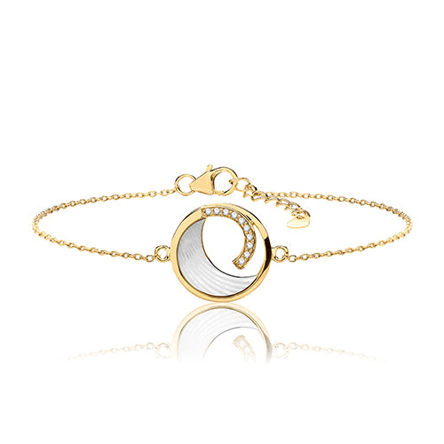 Sterling Silver Mother of Pearl & CZ Bracelet