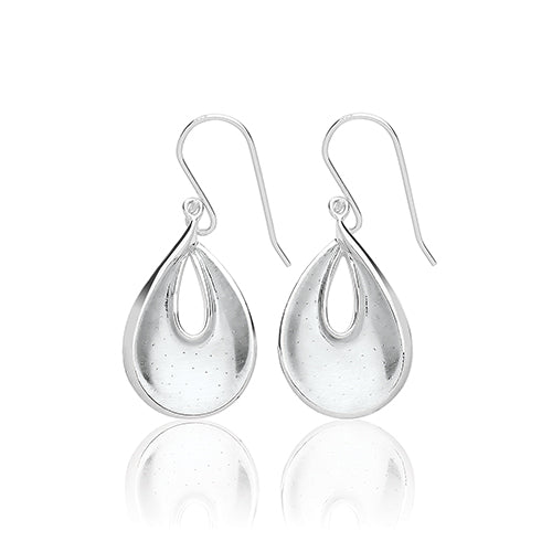 Sterling Silver & CZ Drop Earrings