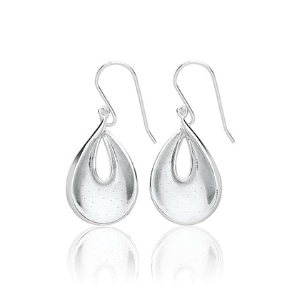 Sterling Silver & CZ Drop Earrings