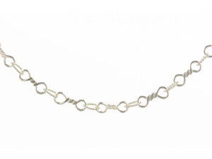 SILVER 4.5MM HANDMADE TEXTURED TWIST NECKLACE