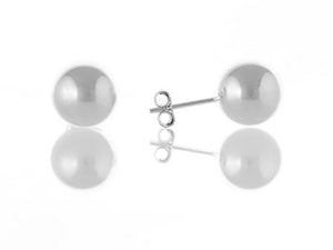 SILVER 8MM BALL STUDS WITH SCROLLS BACKS