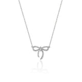 Sterling Silver CZ Bow Pendant & Chain