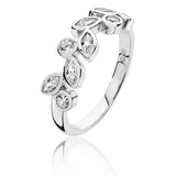 Sterling Silver Marquise & Round CZ Ring