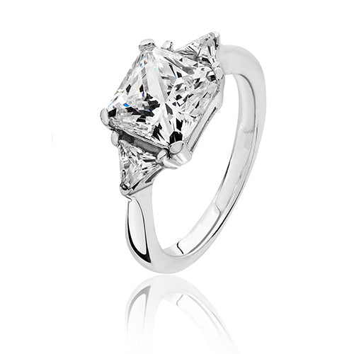 Sterling Silver 3 Stone CZ Ring
