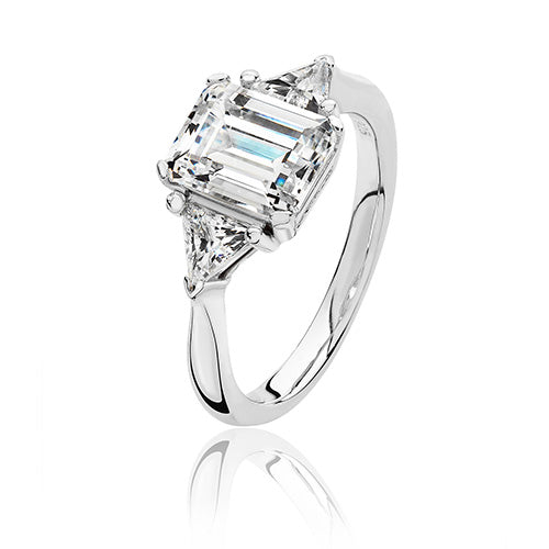 Sterling Silver 3 Stone CZ Ring