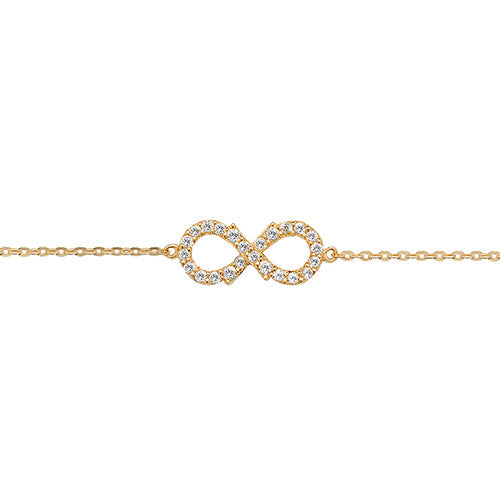 9ct Yellow Gold CZ Infinity Bracelet