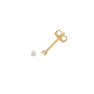 18CT YELLOW  GOLD DIAMOND 3 CLAW EARRING STUDS