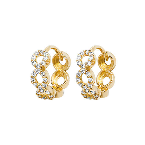 9ct Yellow Gold Hinged CZ Earrings
