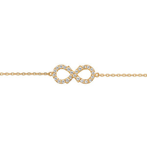 9ct Yellow Gold CZ Infinity Bracelet