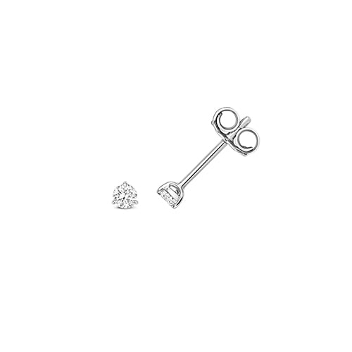 18ct White Gold Diamond 3 Claw Earring Stud Earrings