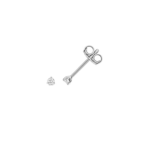 18ct White Gold Diamond 3 Claw Stud Earrings