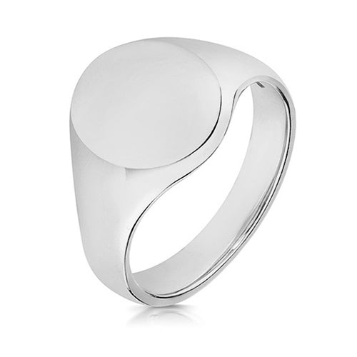 Enchanting Sterling Silver Oval Signet Ring | Milgrain Detail, Engravable, Size 6, Comfort Fit Band