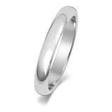 9ct White Gold 3mm D Shaped Wedding Ring