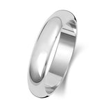 9ct White Gold 4mm D Shaped Wedding Ring