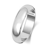 9ct White Gold 5mm D Shaped Wedding Ring