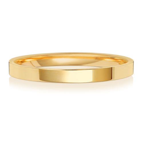 9ct Yellow Gold 2mm Flat Court Wedding Ring