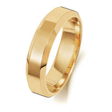 9ct Yellow Gold 5mm Soft Court Bevelled Edge Wedding Ring