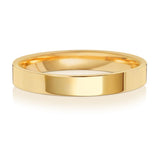 18ct Yellow Gold 3mm Flat Court Wedding Ring