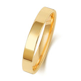 18ct Yellow Gold 3mm Flat Court Wedding Ring