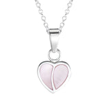 Jo For Girls sterling silver mother of pearl heart pendant