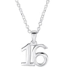 Jo For Girls sterling silver number '16' pendant